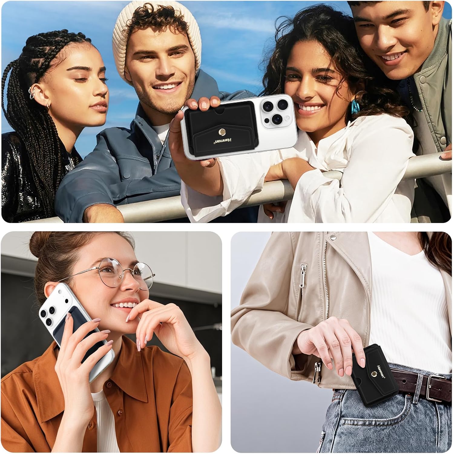 Thumbnail 6 de Hanman magnetic phone card holder, PU leather