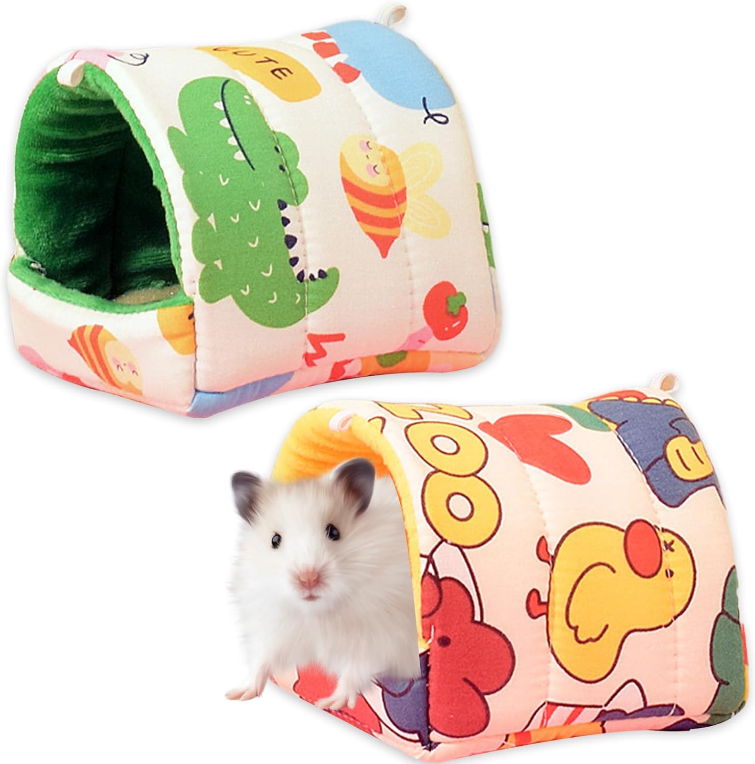 2-Pack Guinea Pig Bed and Hideout (19x18 cm) – Warm, Washable Small Animal House