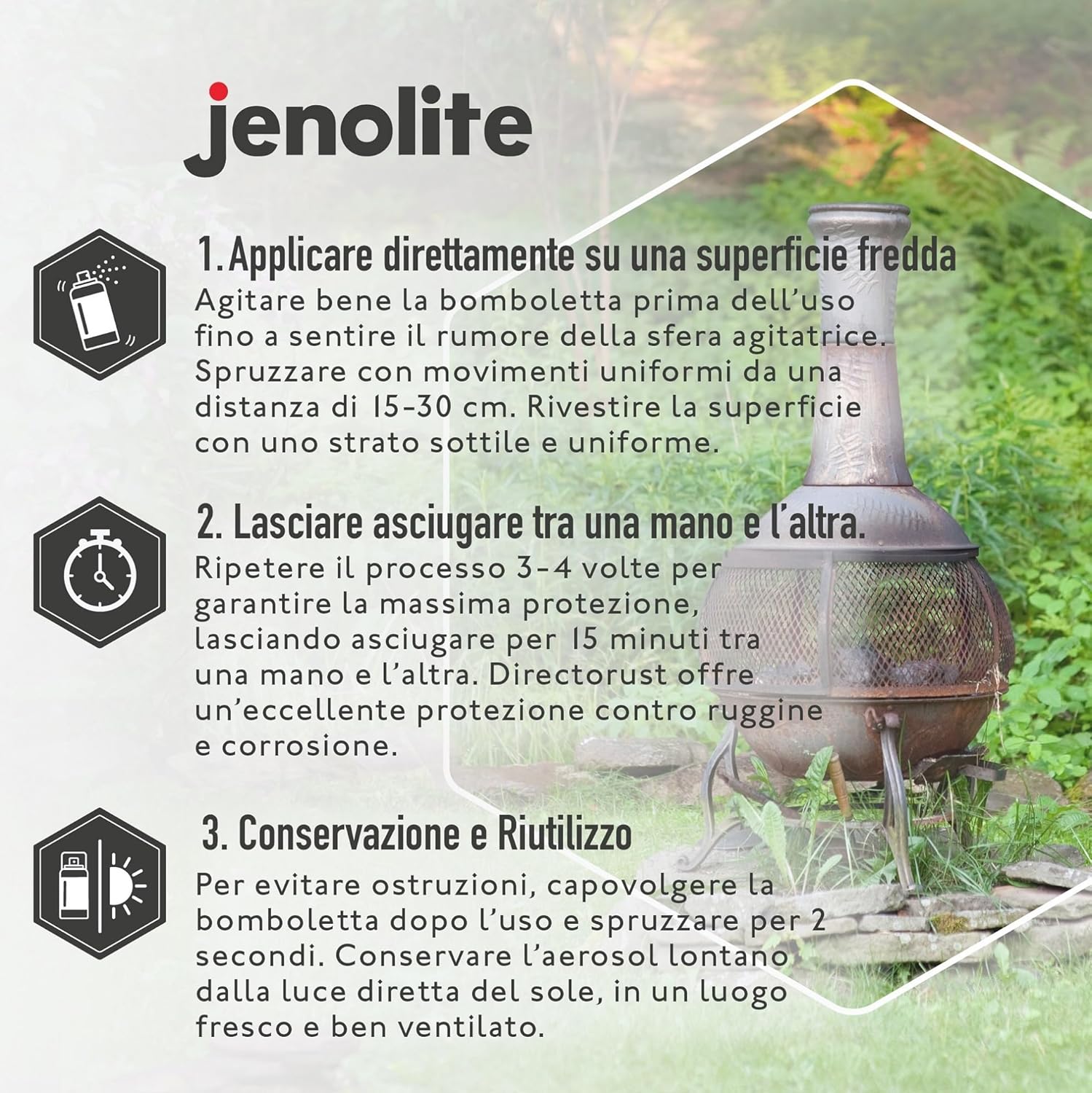 Thumbnail 2 de Jenolite Directorust Vernice spray per barbecue e stufa – Nero opaco, resistente fino a 650°C (400 ml)