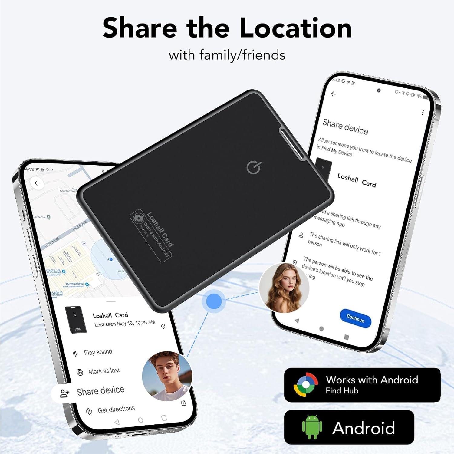 Thumbnail 4 de 2026 Nouveau: Carte Traceur Bluetooth pour Portefeuille – Lot de 2, IP68, 1,6 mm, 5 ans d’autonomie, Android uniquement
