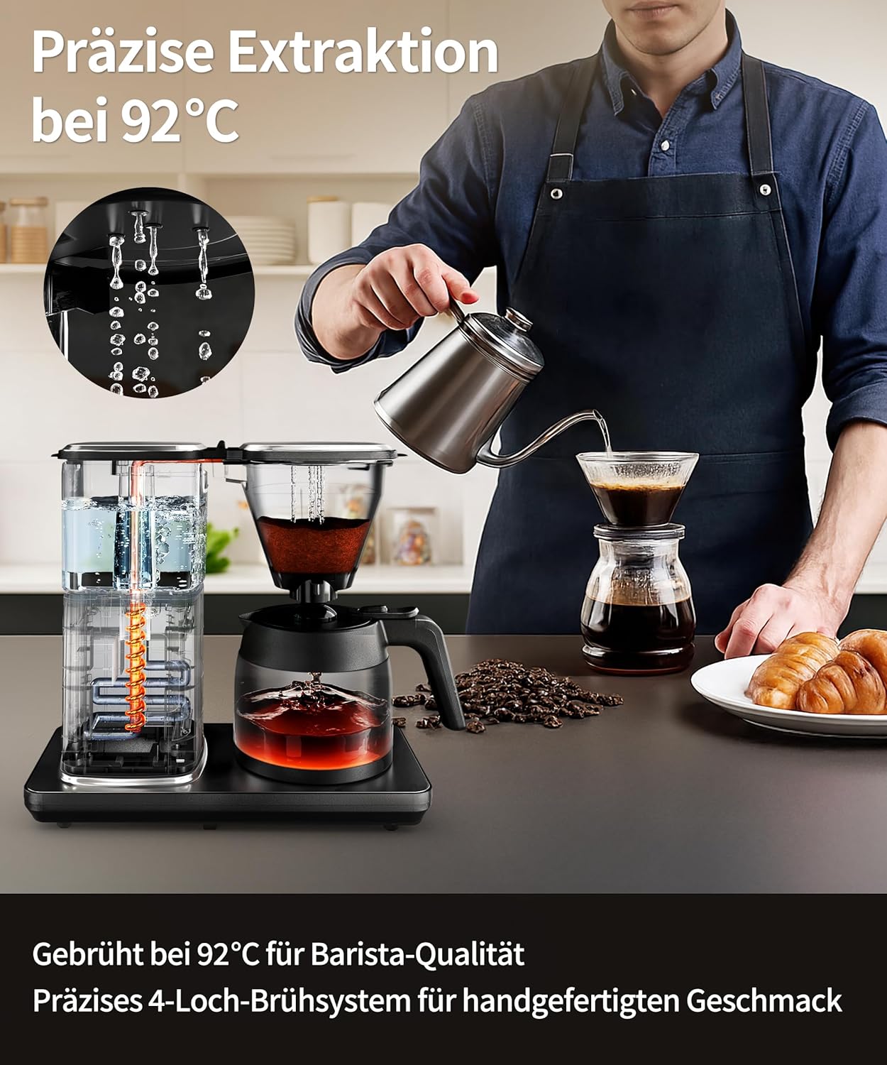 Thumbnail 4 de ZACHVO Filterkaffeemaschine (1,25 L) – Kaffeefilter für den Alltag