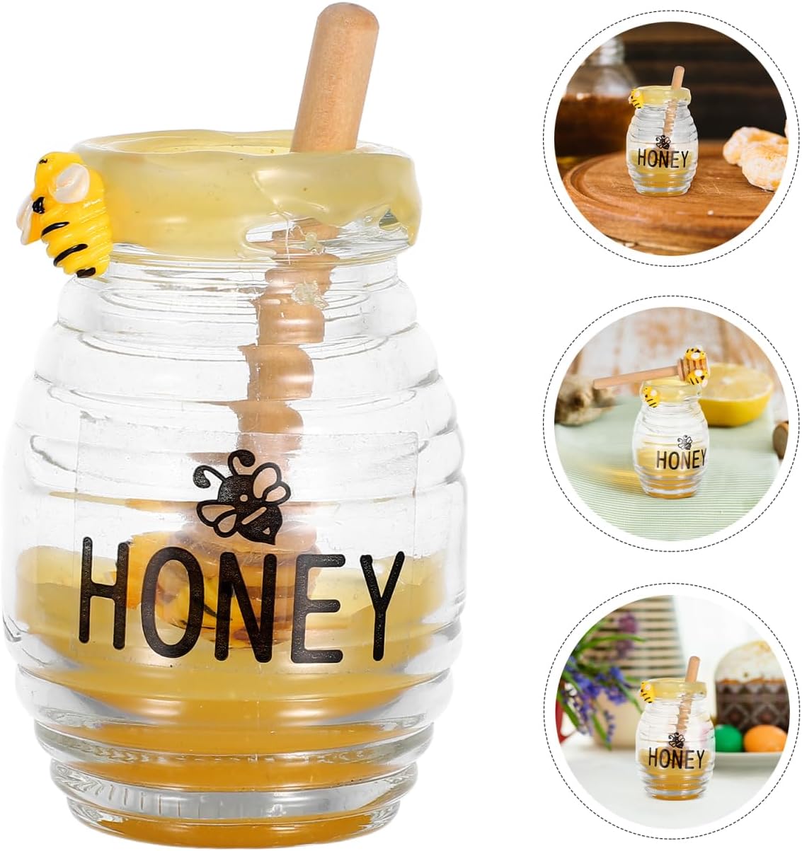 Detalle de SUPVOX Honeybee Decor Mini Honey Pot Set for Tiered Tray – Compact Bee-themed Accent