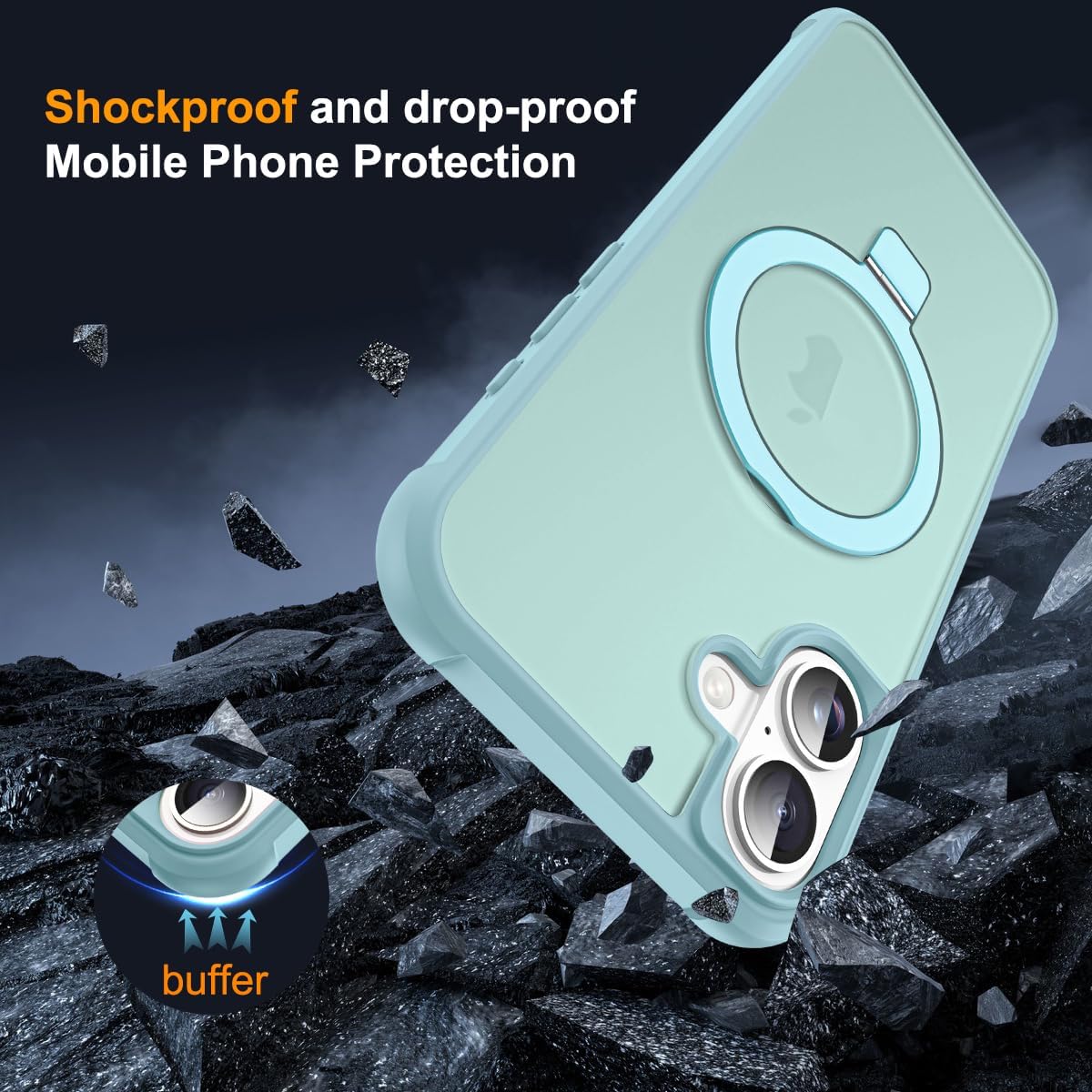 Thumbnail 6 de SKYLMW iPhone 17 Case with Invisible Magnetic Ring Stand and Military-Grade Protection
