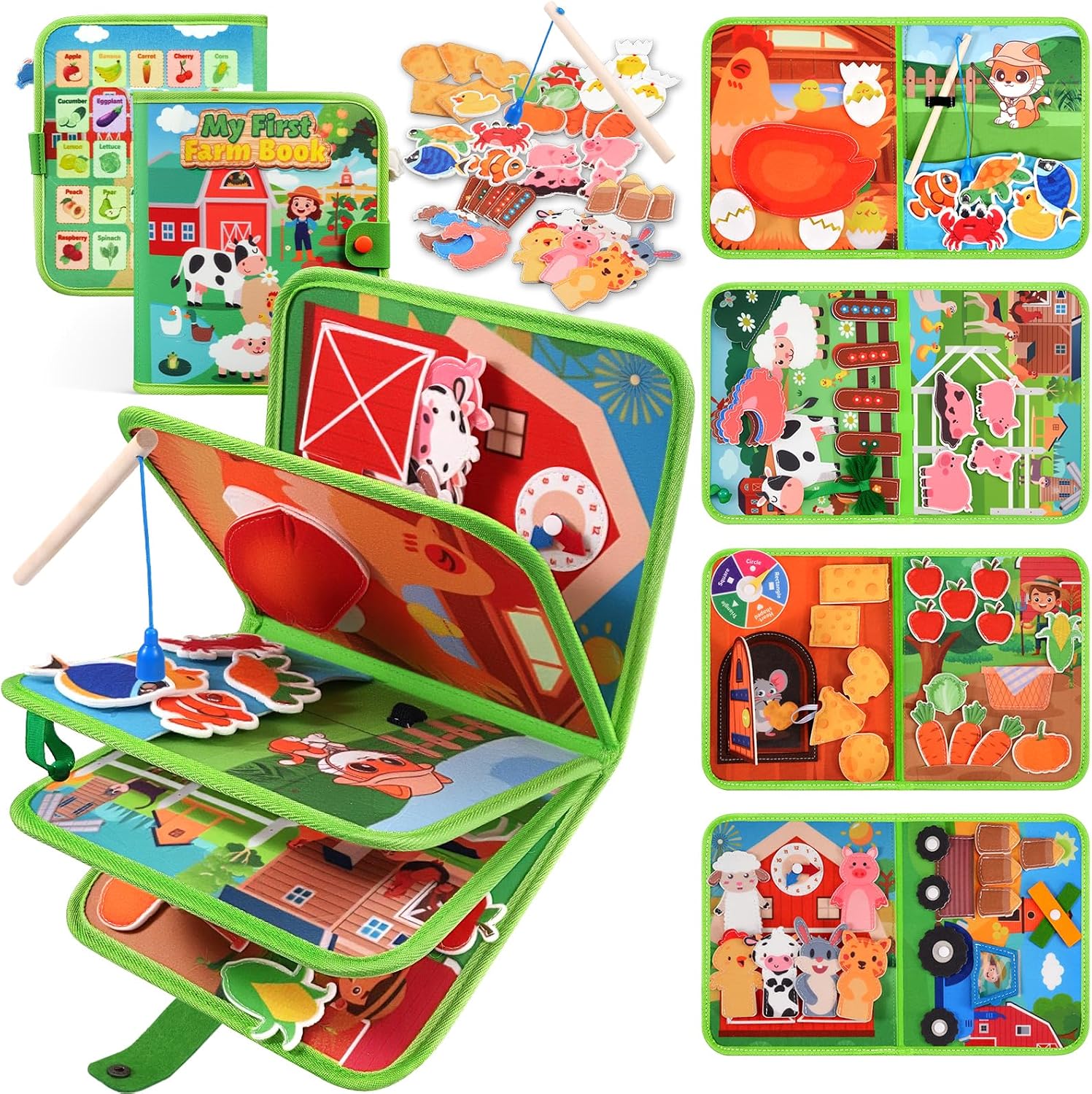 Detalle de ZOOI Montessori Busy Board Quiet Book (9-in-1) for 1–3 Year Olds