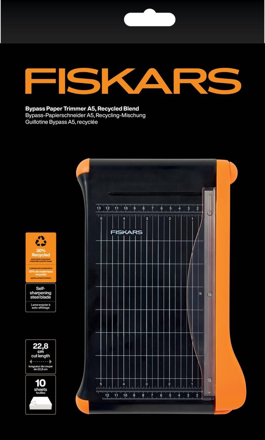 Thumbnail 6 de Fiskars Guillotine Bypass – Format A5 vertical / A4 horizontal, lame auto-affûtante, protège-doigts, 30% recyclé (1077982)