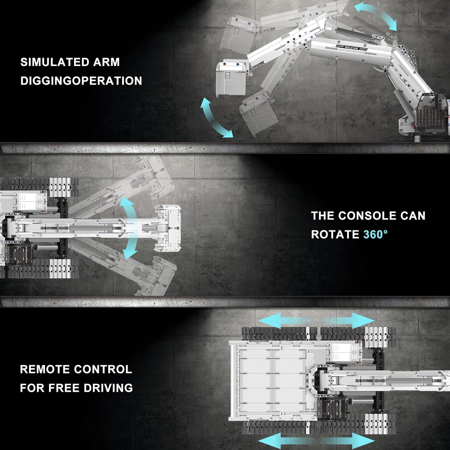 Detalle 2 de Mould King 17079 Technik Excavator: App-Enabled Remote-Controlled 3195-Piece Construction Kit