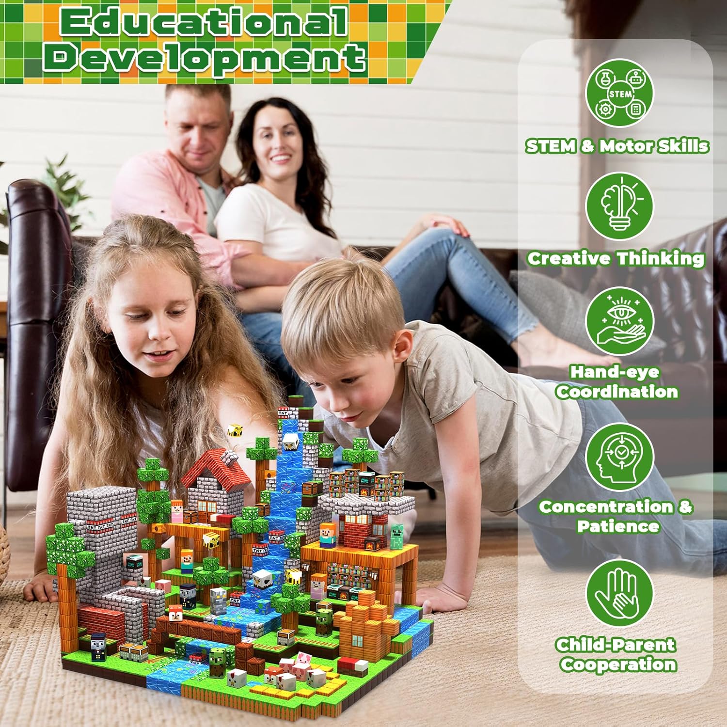 Thumbnail 6 de Annexfun 300 PCS Magnetic Blocks for Kids 🧲