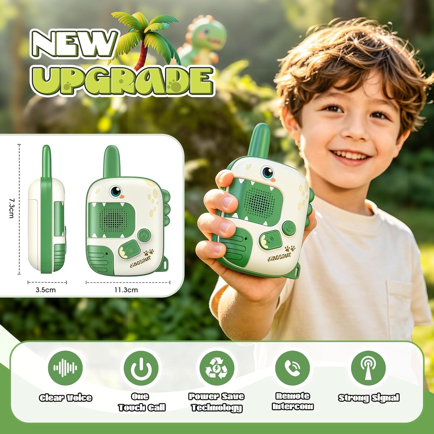 Detalle 2 de Wootoy Walkie Talkies: Dinosaur Toy Two-Way Radios for 3–10 Year Olds
