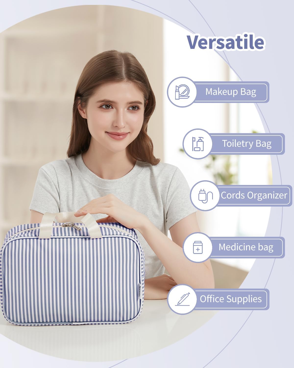 Thumbnail 5 de Full Size Toiletry Bag Large Cosmetic Bag Travel Makeup Bag Organizer for Women