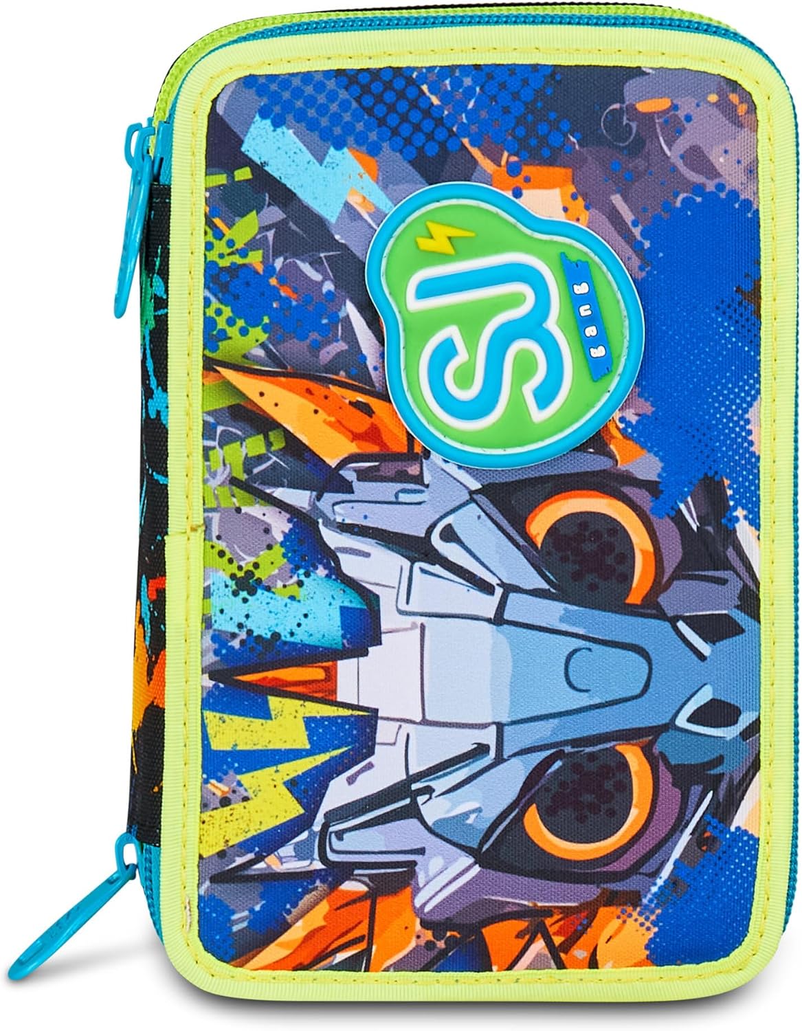 Thumbnail 5 de SJ Gang Style Jam Gang Trousse Scolaire 3 Zip LED Look Bleu — Triple Compartiment et contenu complet