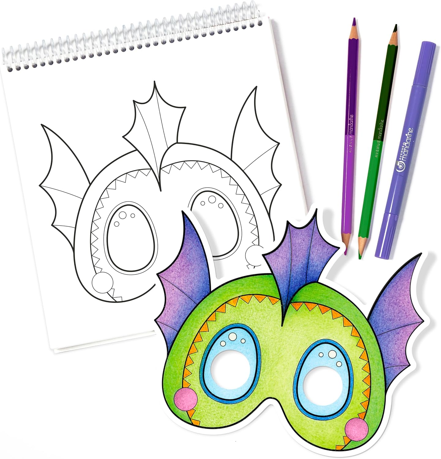 Thumbnail 2 de MY MANDARINE GY138C — carnet de coloriage avec 24 masques pré-découpés à porter