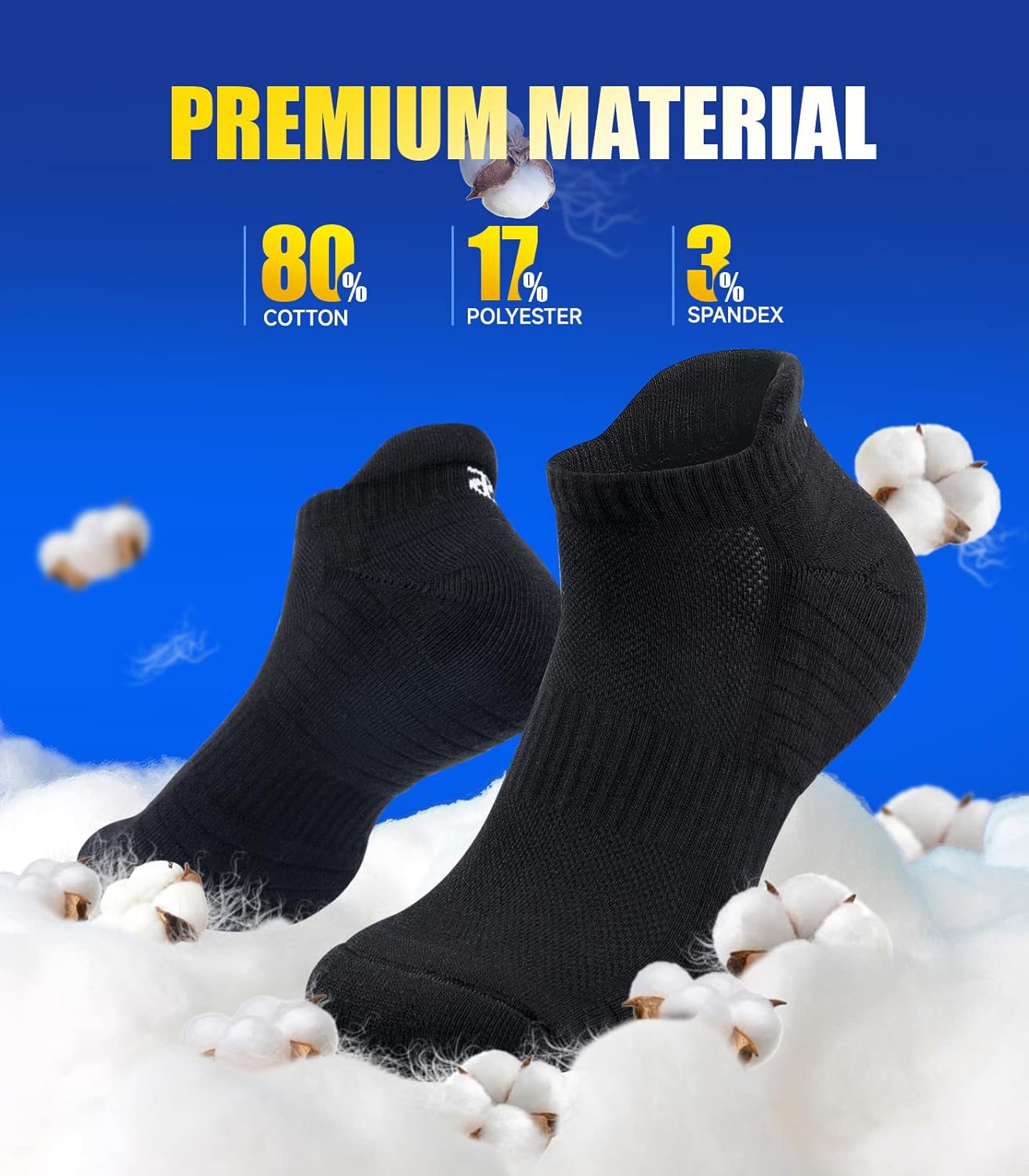 Thumbnail 3 de Alaplus running socks, 6 pairs cushioned