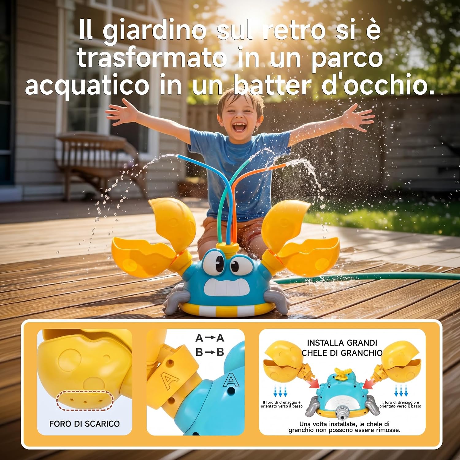 Detalle de Meribbit Giochi d'Acqua per Bambini con Cornhole e 3 Getti: divertimento estivo all'aperto