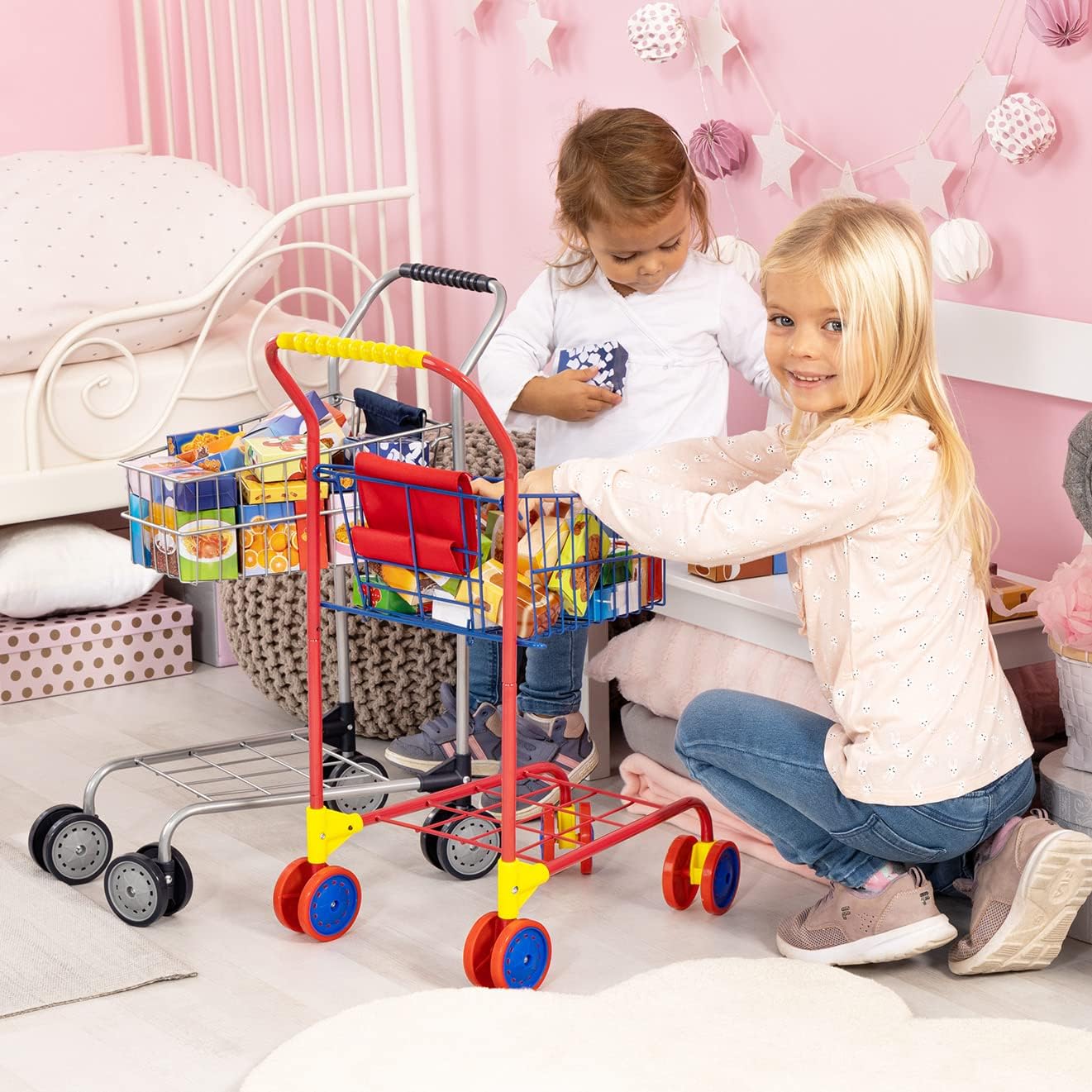 Thumbnail 5 de Bayer Design 75002AA Einkaufswagen für Kinder – Metall, integrierter Sitz und Spiellebensmittelboxen