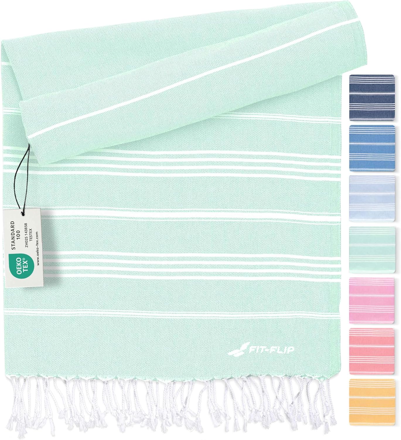 Fit-Flip Telo hammam Aqua in cotone 100% XXL 100x200 cm – asciugatura rapida e antisabbia