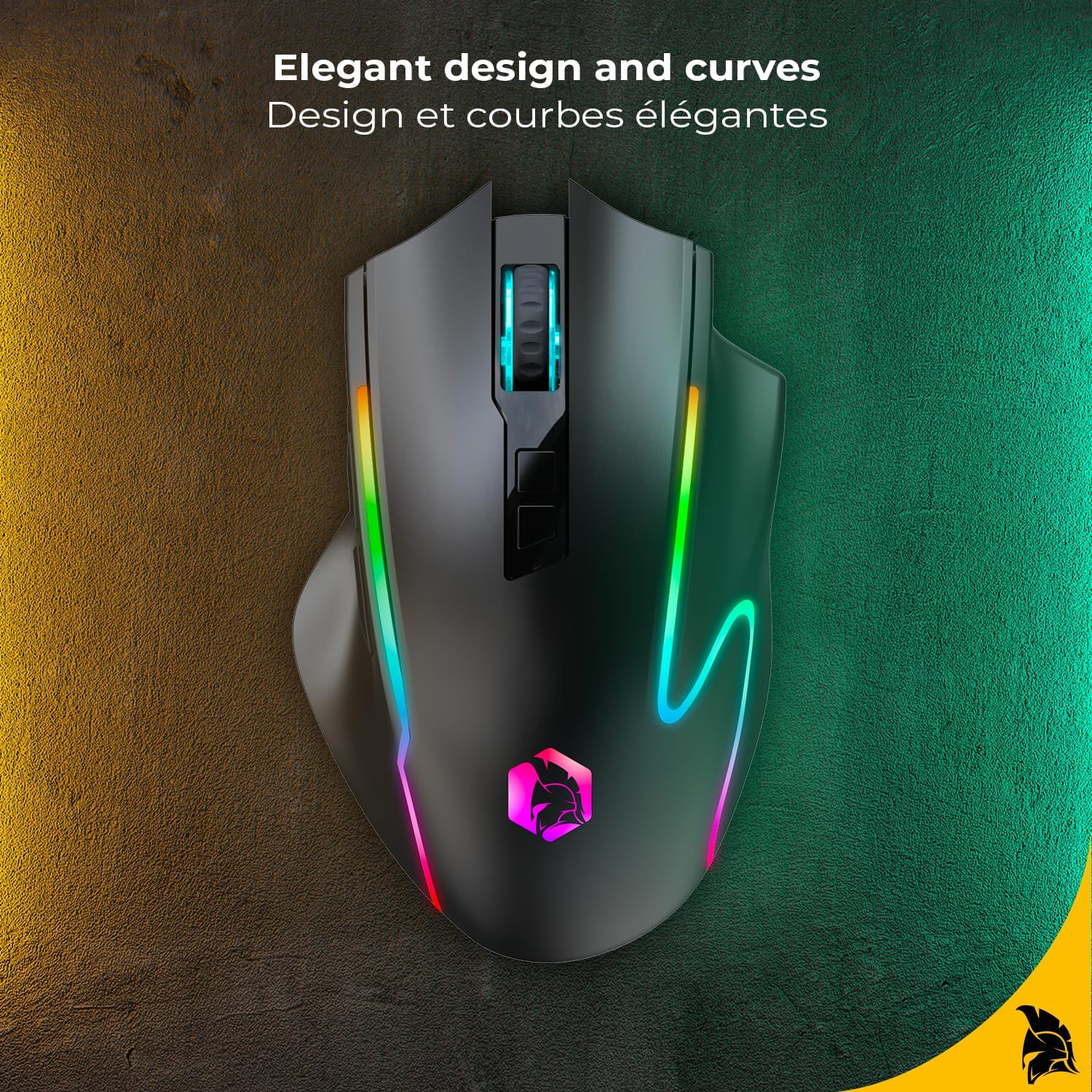 Thumbnail 5 de EMPIRE GAMING RF908 : souris gamer sans fil rechargeable avec station magnétique RGB (10000 DPI, 8 boutons)