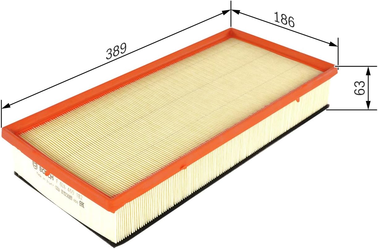 Detalle de Filtre à air automobile Bosch S0182 pour l’admission — joints sur mesure et meilleure tenue à l’humidité