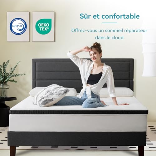 Detalle 2 de Amazon Basics Colchón Viscoelástico Topper 180x200 cm