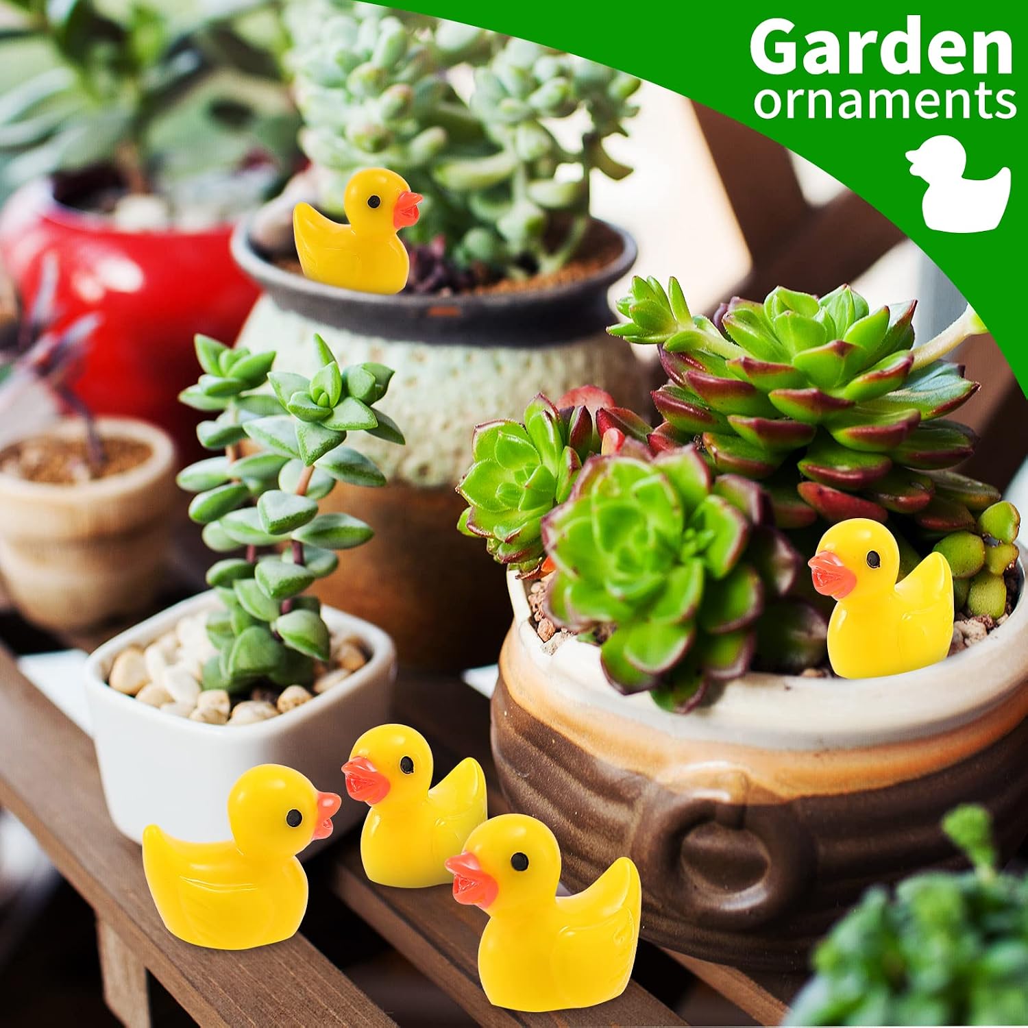 Detalle de 100 Pcs Mini Resin Ducks: Charming Tiny Ducks for Dollhouses, Gardens and DIY Crafts