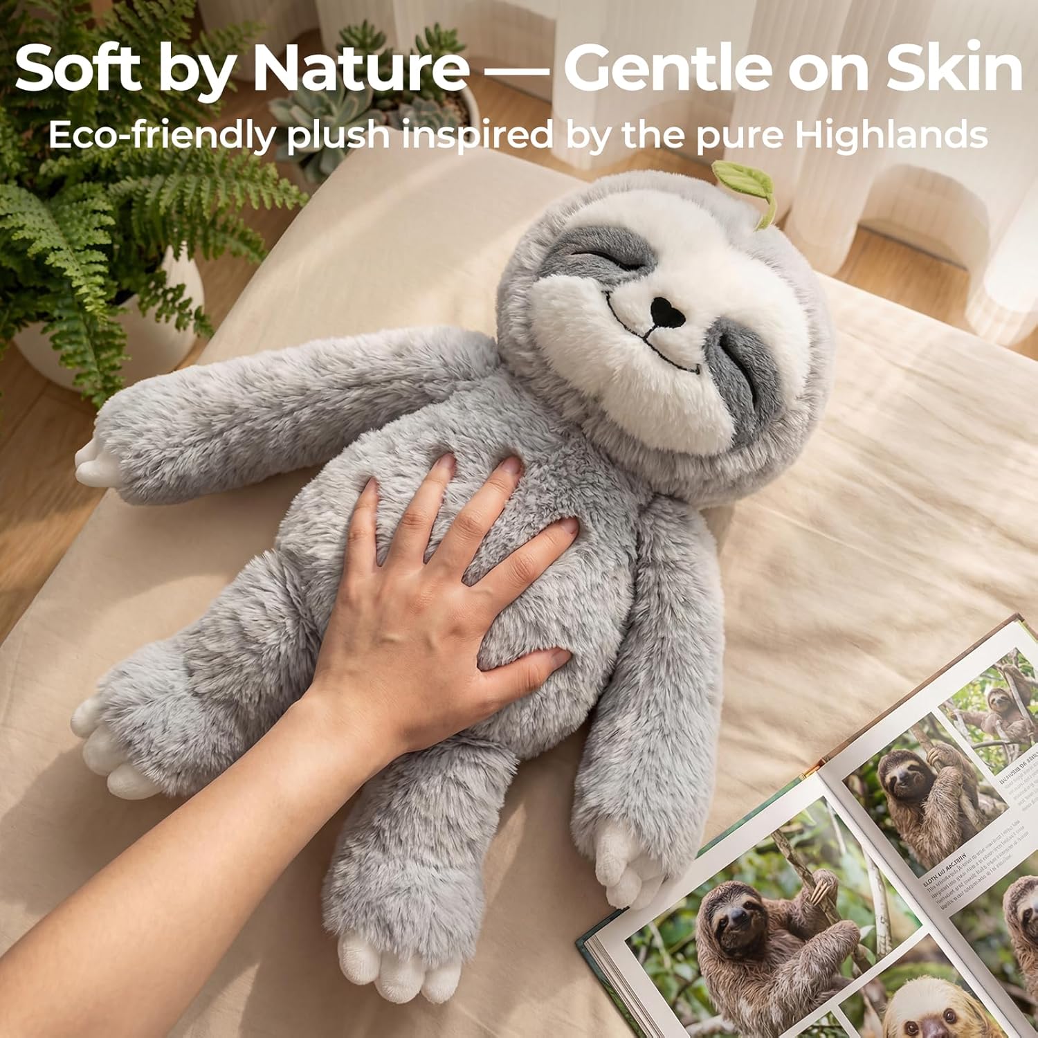 Thumbnail 4 de Mewaii 4 Lbs Weighted Heated Sloth Plush (15-inch) Microwave Warm Hug Toy