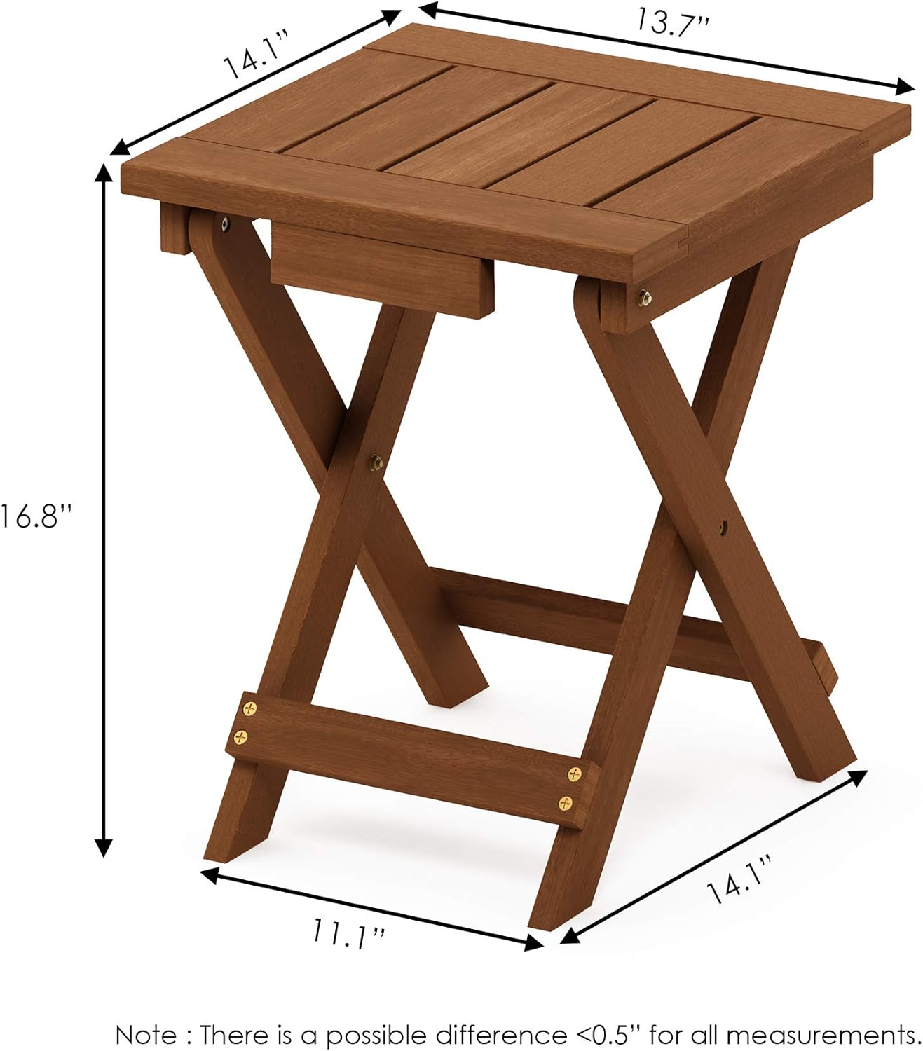 Thumbnail 2 de Furinno TIOMAN Patio Table: Adirondack Folding Outdoor Side Table in Teak Oil