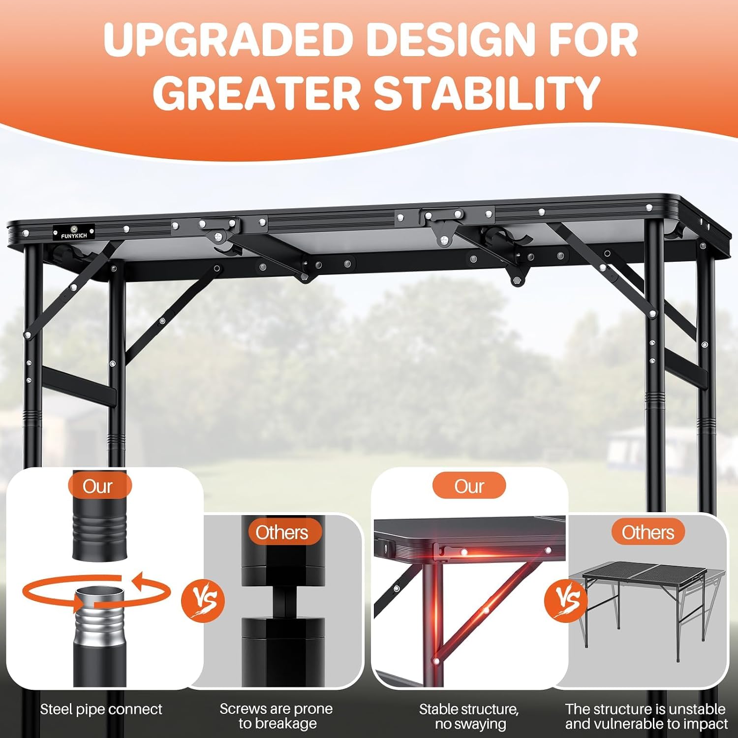 Detalle de FUNYKICH Folding Camping Table 3 ft