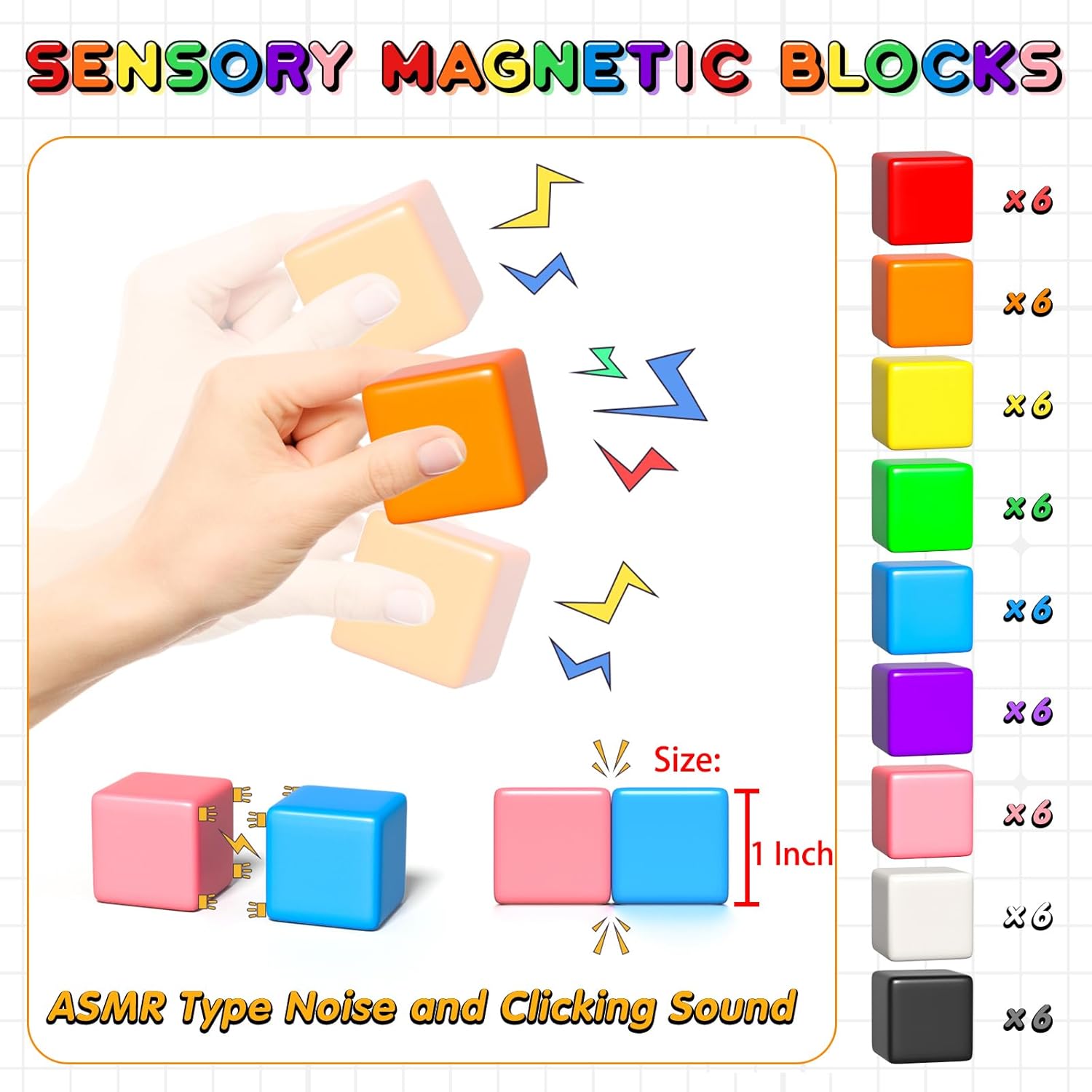 Detalle 2 de Apluses 54 PCS Magnetic Blocks 54-piece magnetic set 🧲