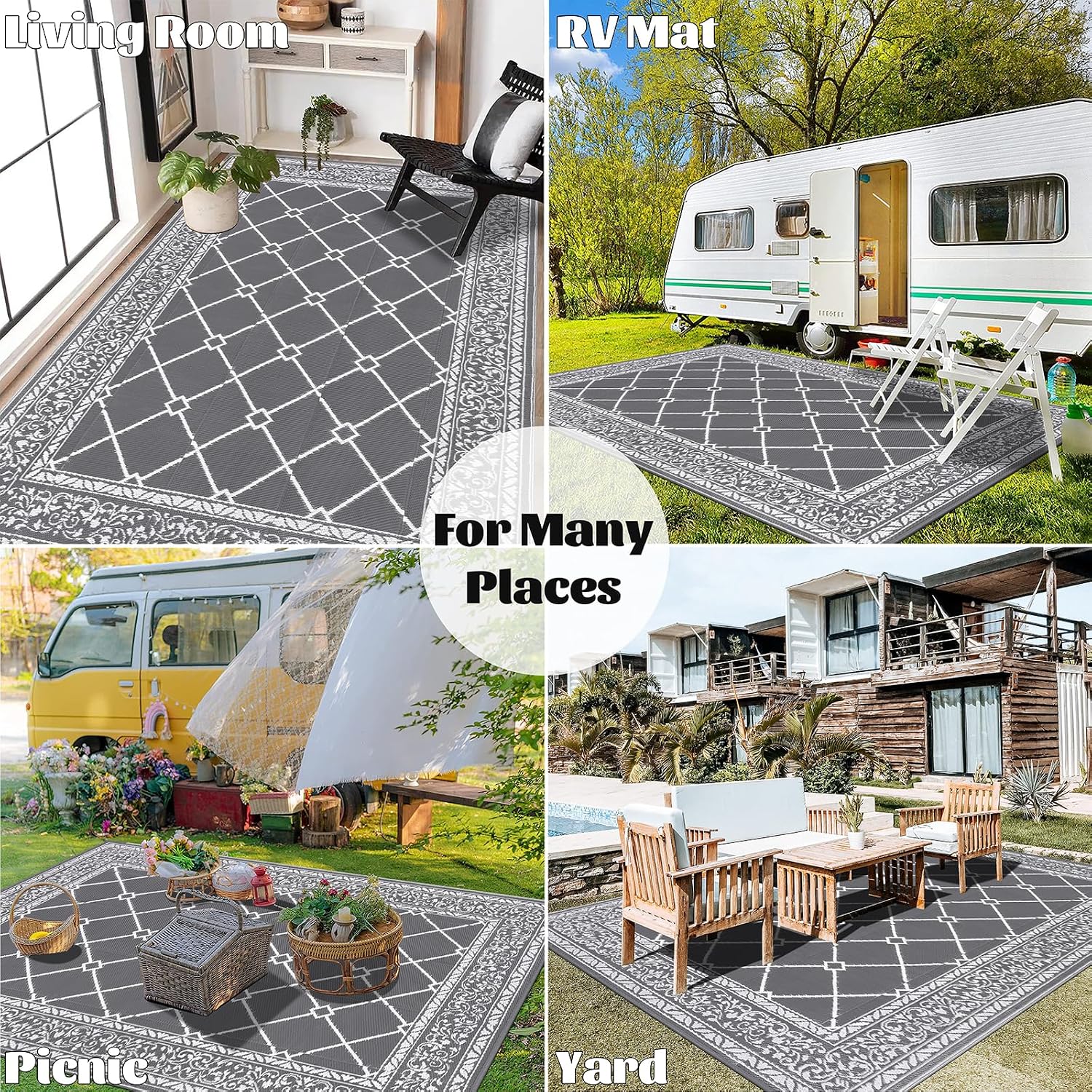Thumbnail 6 de Enyhom Extra Large Outdoor Area Rug 240 x 300 cm