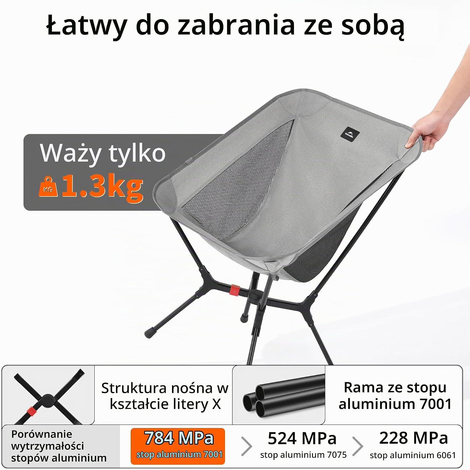 Thumbnail 6 de Naturehike CNK2550JJ013 YL01 Snap – krzesło kempingowe z aluminiową ramą