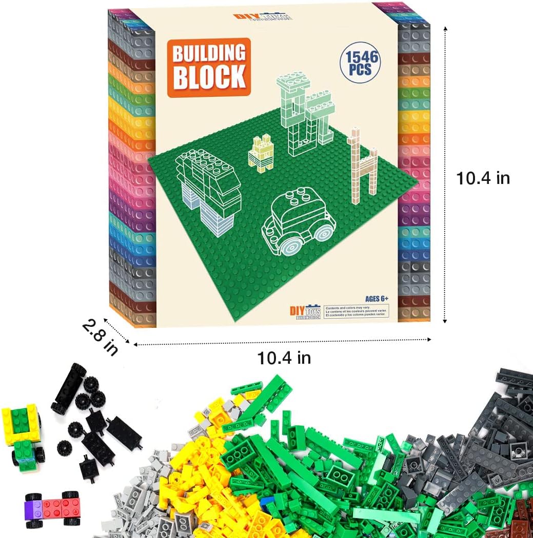 Detalle de Lekebaby Classic Building Bricks Set, 1546 Teile – kompatibel mit großen Marken