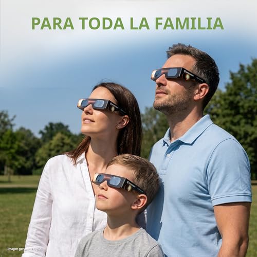 Detalle de Gafas Eclipse Solar BRESSER Design B (Pack 5) homologadas CE ISO 12312-2