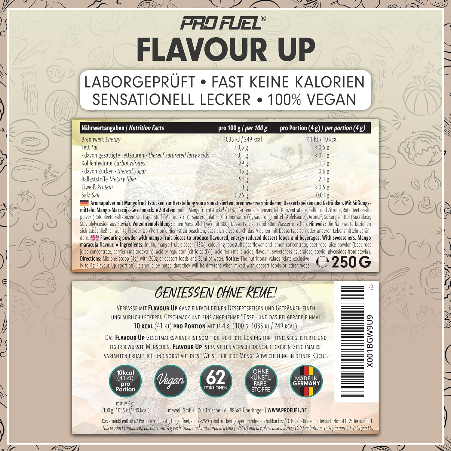 Thumbnail 5 de Geschmackspulver MANGO MARACUJA 250 g – FLAVOUR UP