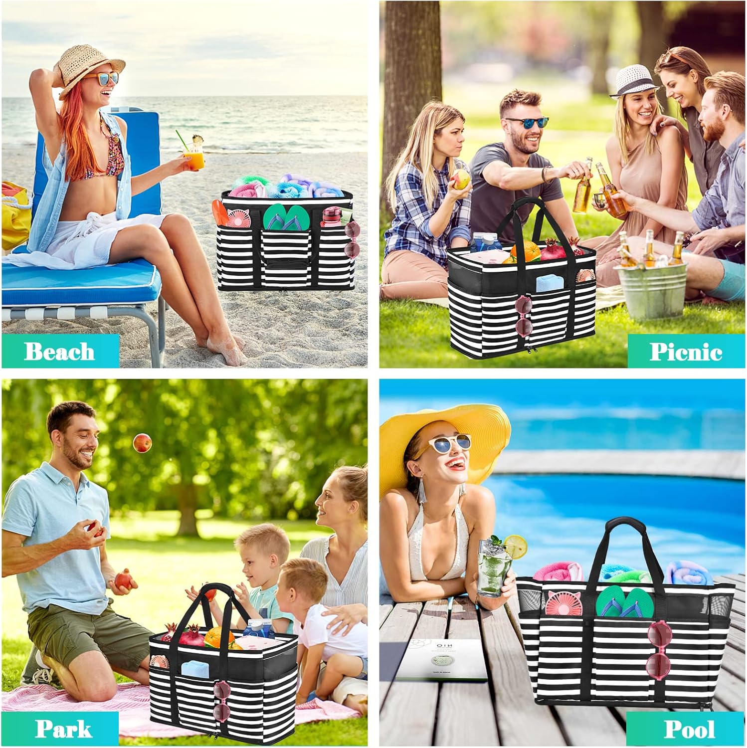 Thumbnail 6 de JUYANO Strandtasche XXL 45L für Familie