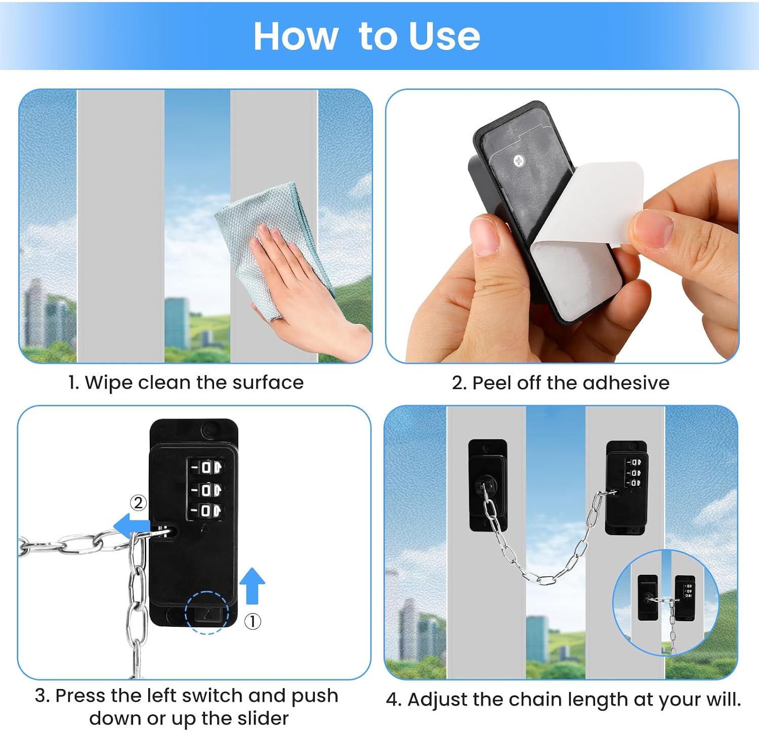 Thumbnail 5 de NewBinn 2 Pack Adjustable Password Fridge Locks