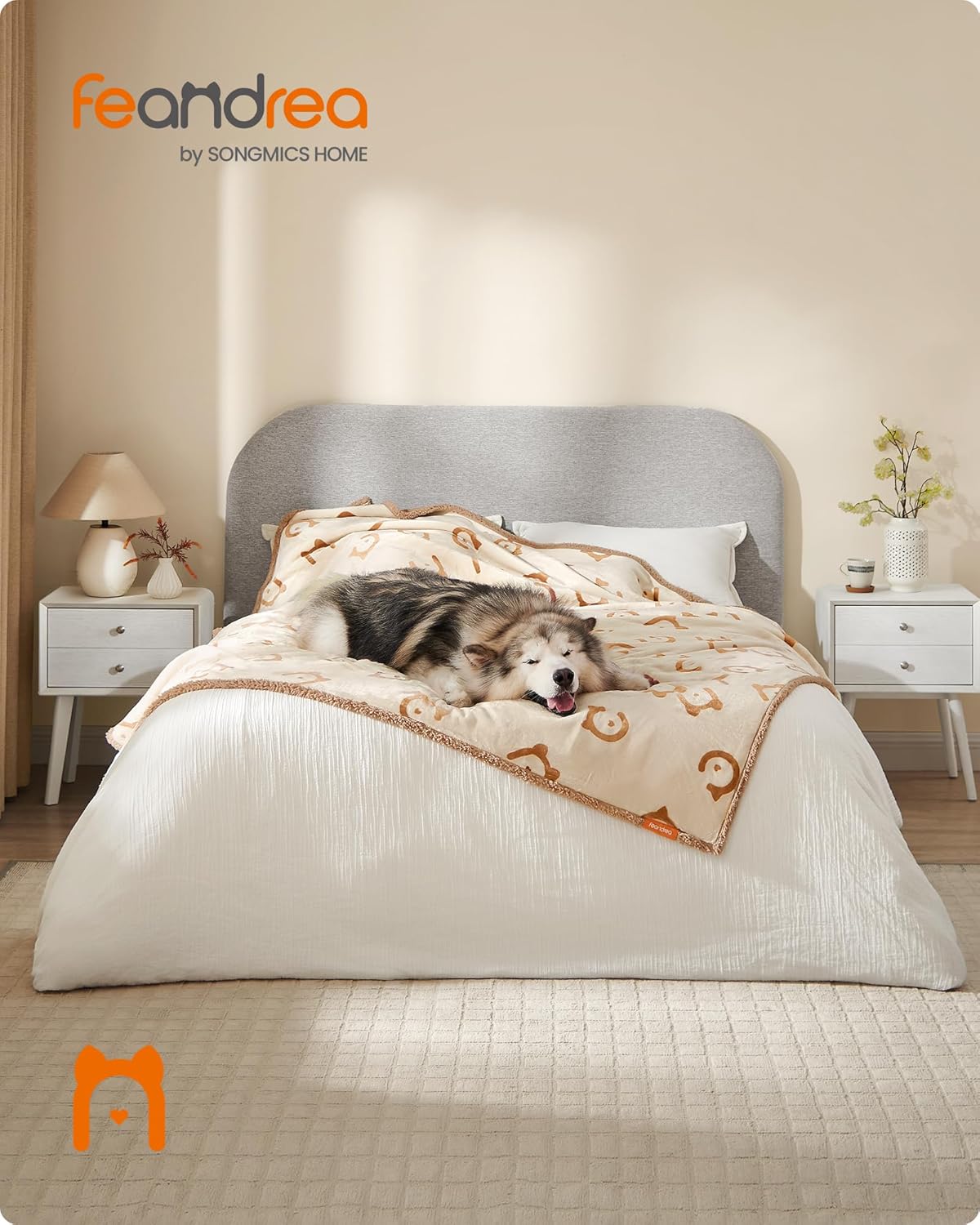 Thumbnail 1 de Feandrea wasserdichte Hundedecke mit Sherpa-Fleece, beidseitiger Sofabezug-Schutz (229 x 203 cm, XXXL, beige) – maschinenwaschbar