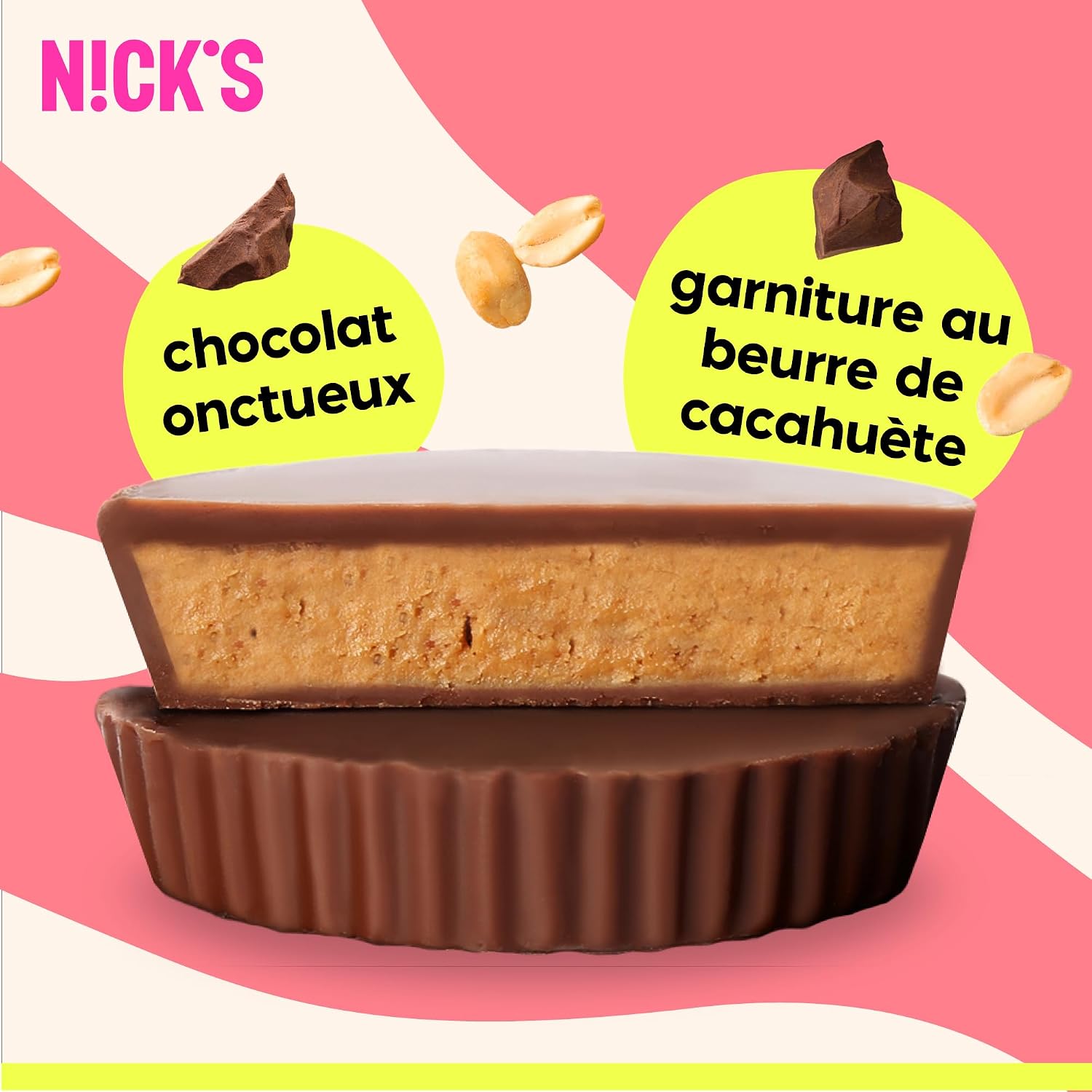 Detalle 1 de N!CK'S NICKS-CON15-04 Peanut Butter Cups met pindacrème en chocolade