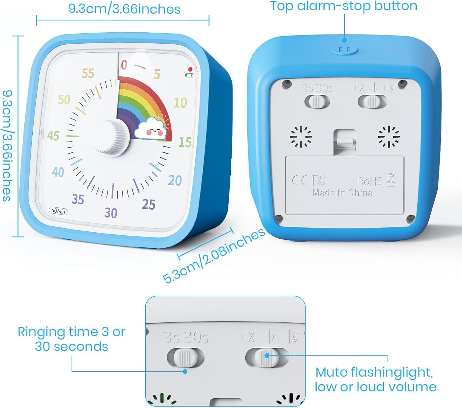 Thumbnail 3 de Yunbaoit Visual Timer 60 Minute Rainbow Disk