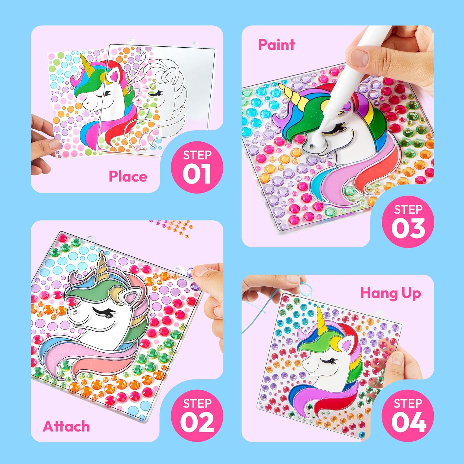 Detalle de Klever Kits Suncatcher Craft Kit 4‑design set