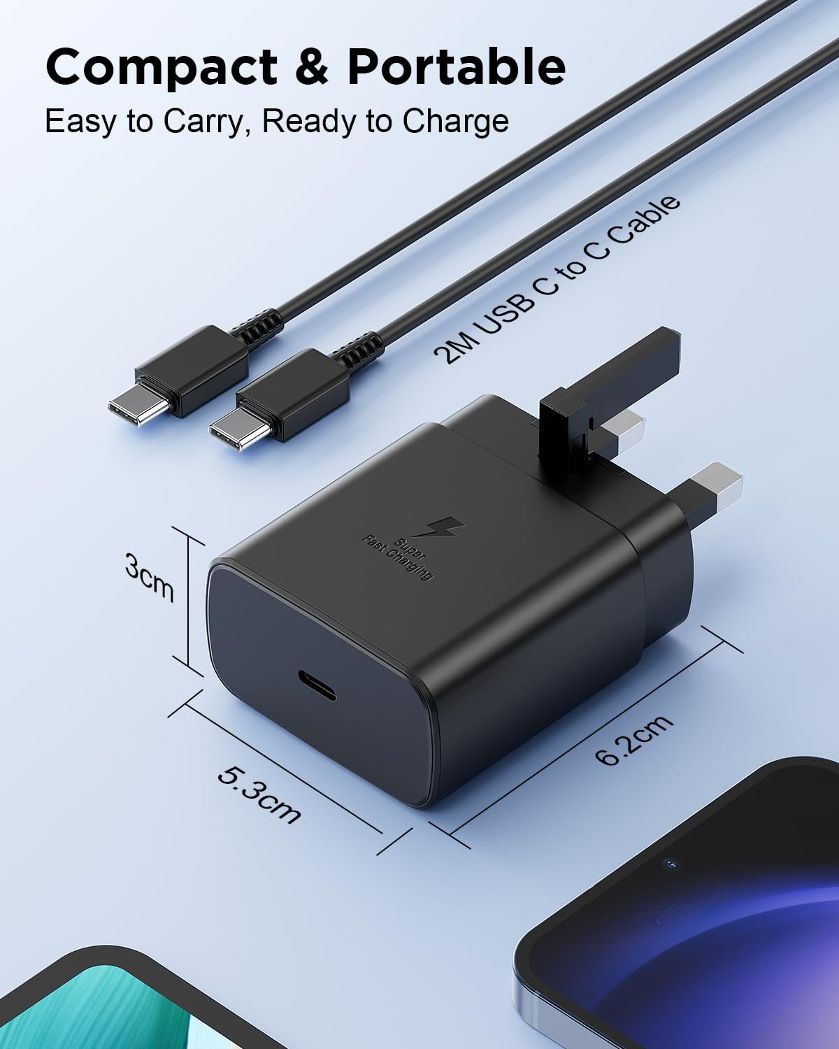Thumbnail 6 de OBNIARAI 45W Samsung Fast Charger Plug with USBC Cable (2m) for Galaxy S26 / S25 / S24 / S23 / S22 series