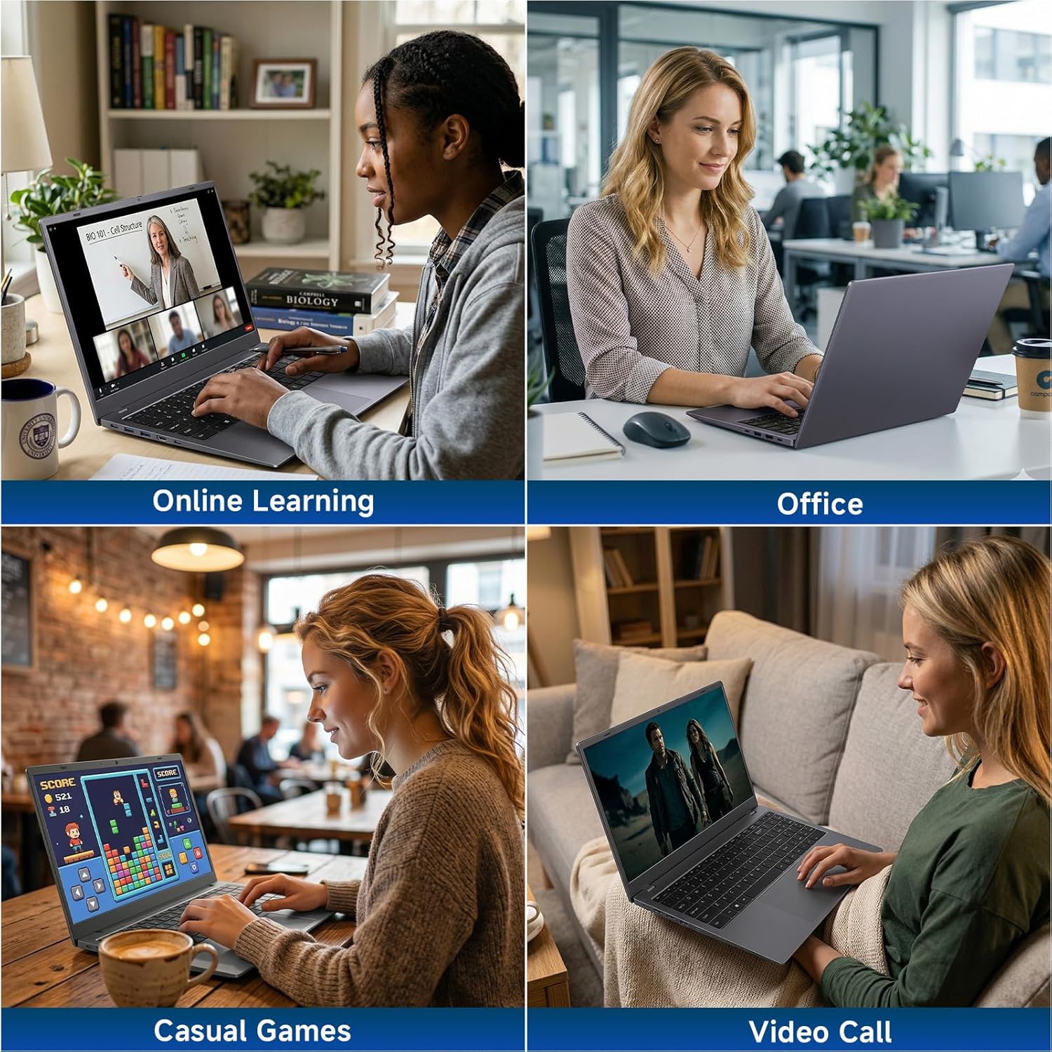 Thumbnail 6 de BLUEING 15.6 Inch FHD Laptop with Pentium Gold 6500Y – 8GB RAM, 256GB SSD