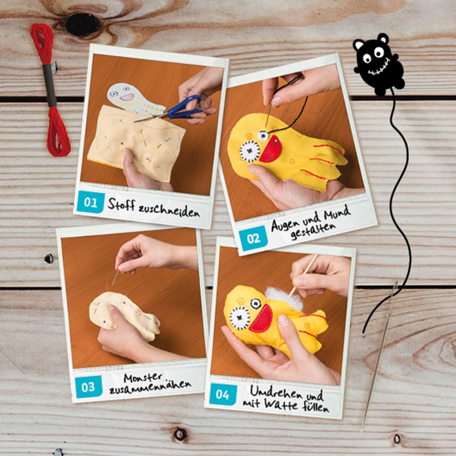 Thumbnail 4 de KOSMOS AllesKönnerKiste „Monster nähen“ (604080) – DIY-Nähset für Kinder ab 8 Jahren