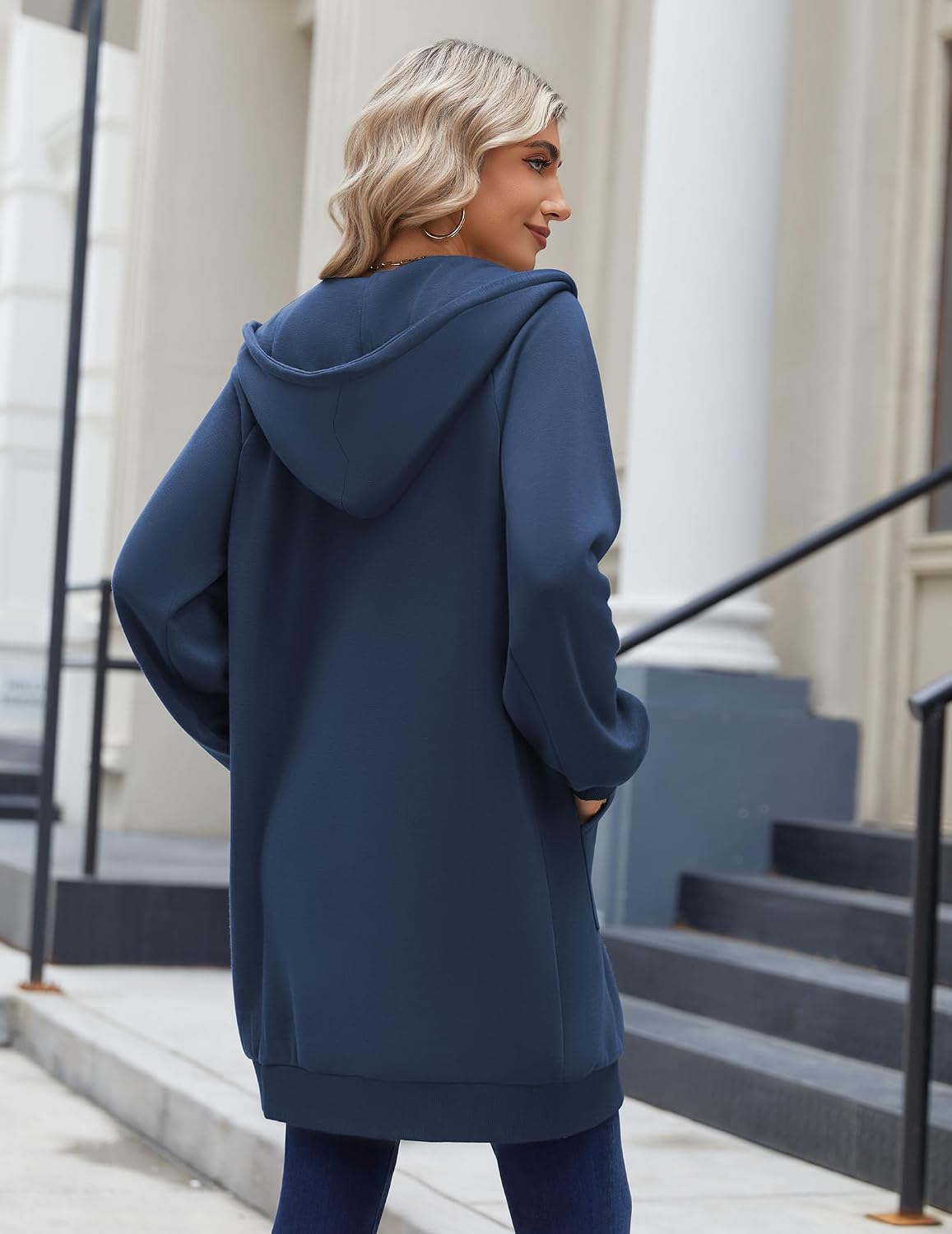 Detalle de Zeagoo Women's Zip Up Hoodie oversized fleece jacket
