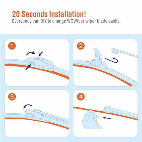 Thumbnail 6 de WOWIPER OEM 26" 17" Silicone Wiper Blades for Nissan