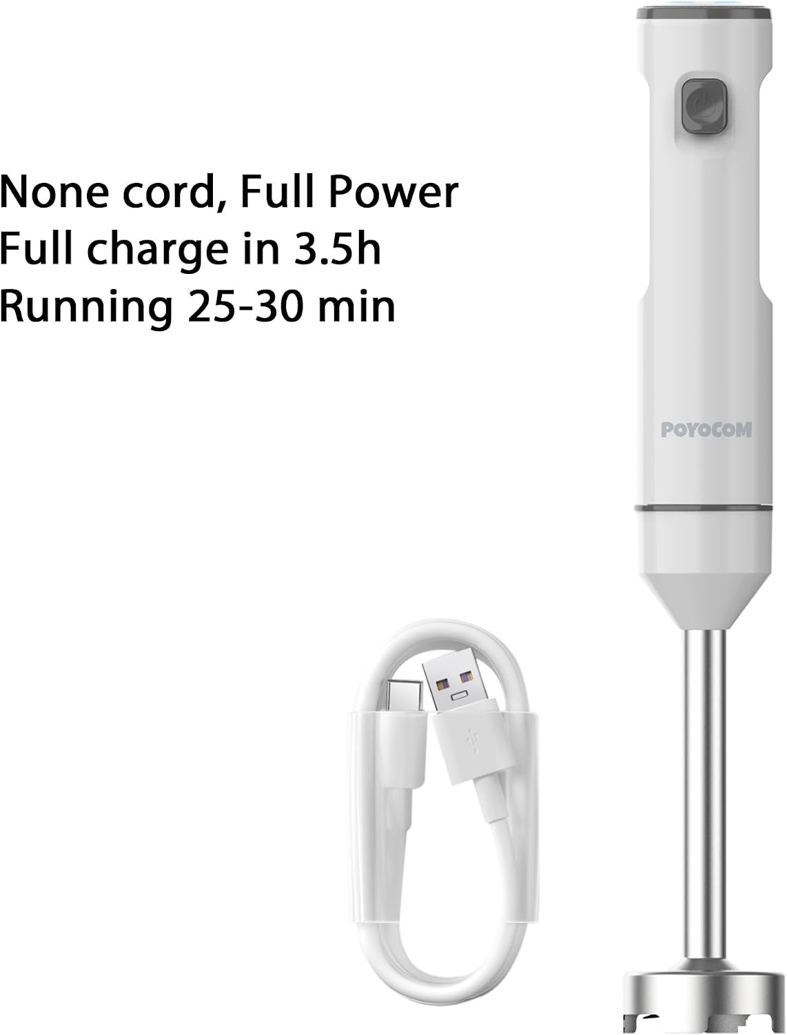 Detalle 2 de POYOCOM Kabelloser Stabmixer Akku mit Typ-C