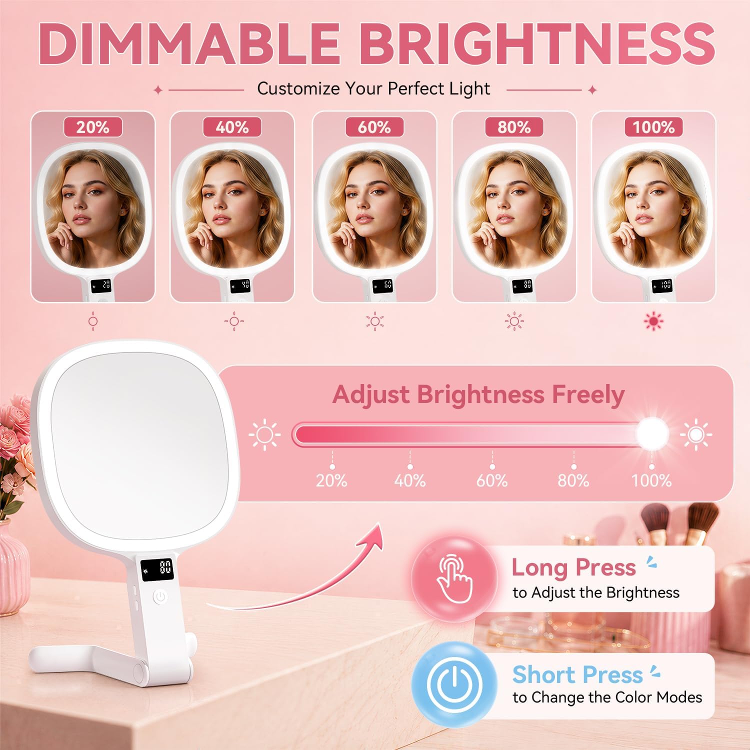 Thumbnail 3 de Auxmir 1X/30X Lighted Makeup Mirror with LED Display and 3 Light Modes