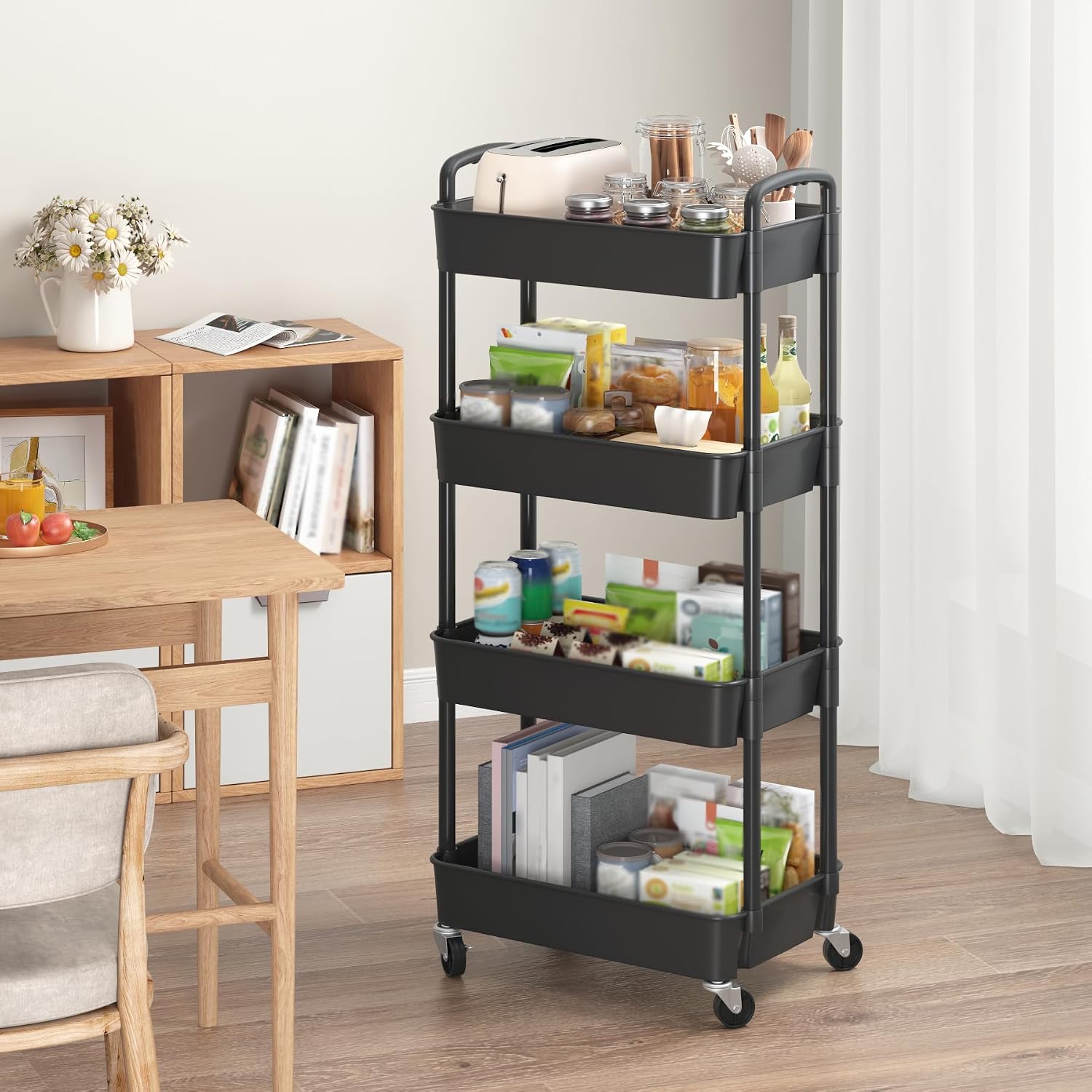 Detalle de Sywhitta 4-Tier Plastic Utility Cart