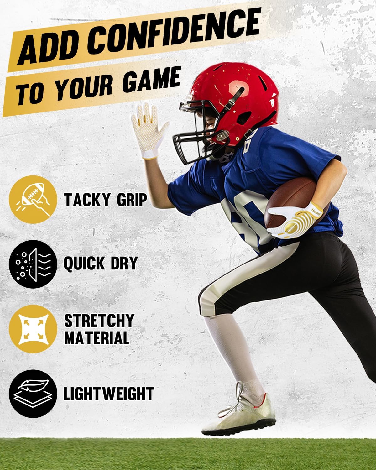 Detalle 2 de HANDLANDY Youth Football Gloves Super Grip