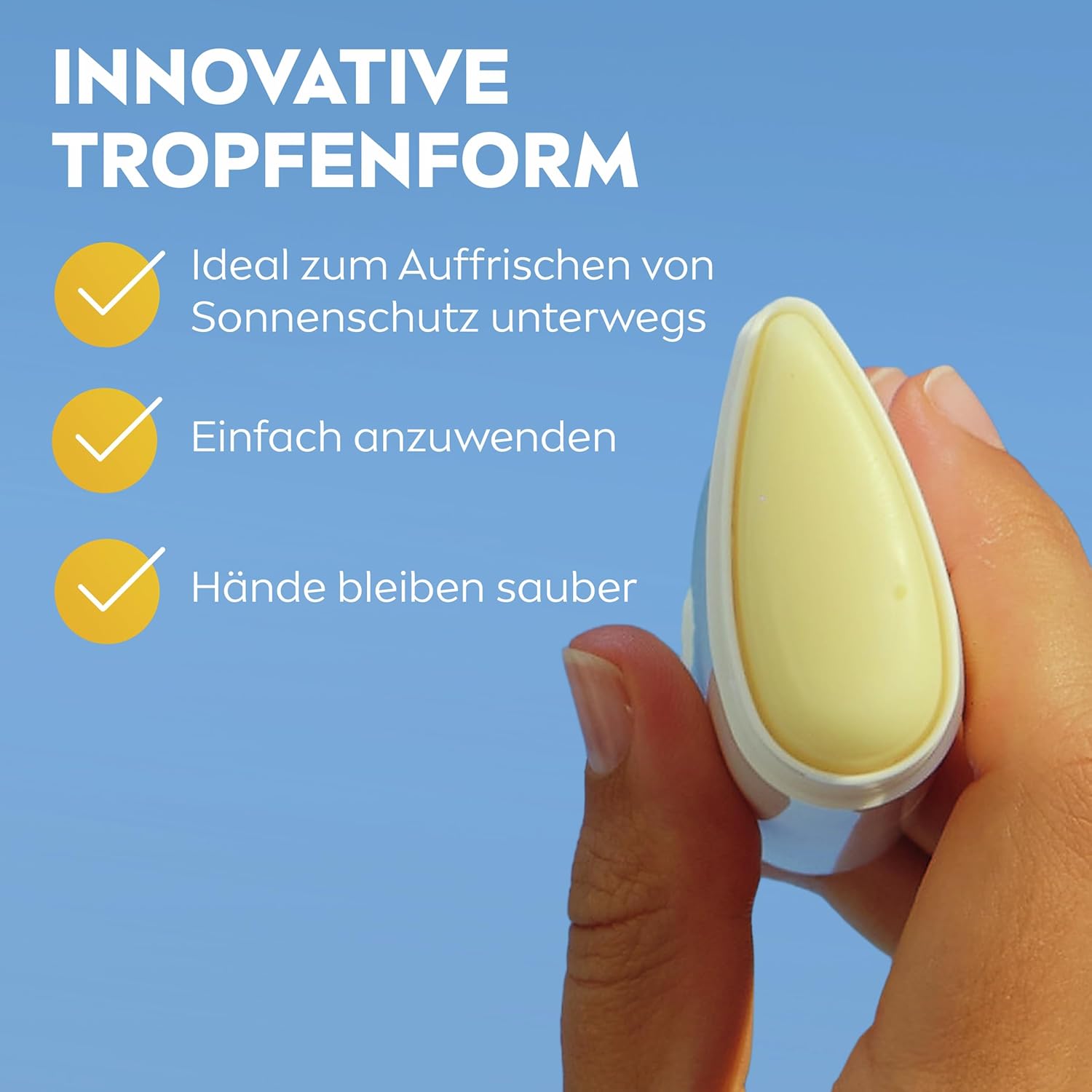 Detalle 2 de NIVEA SUN UV Stick LSF 50+ (15 g) – ultraleichter Sonnenschutz für das Gesicht mit Stick-Technologie
