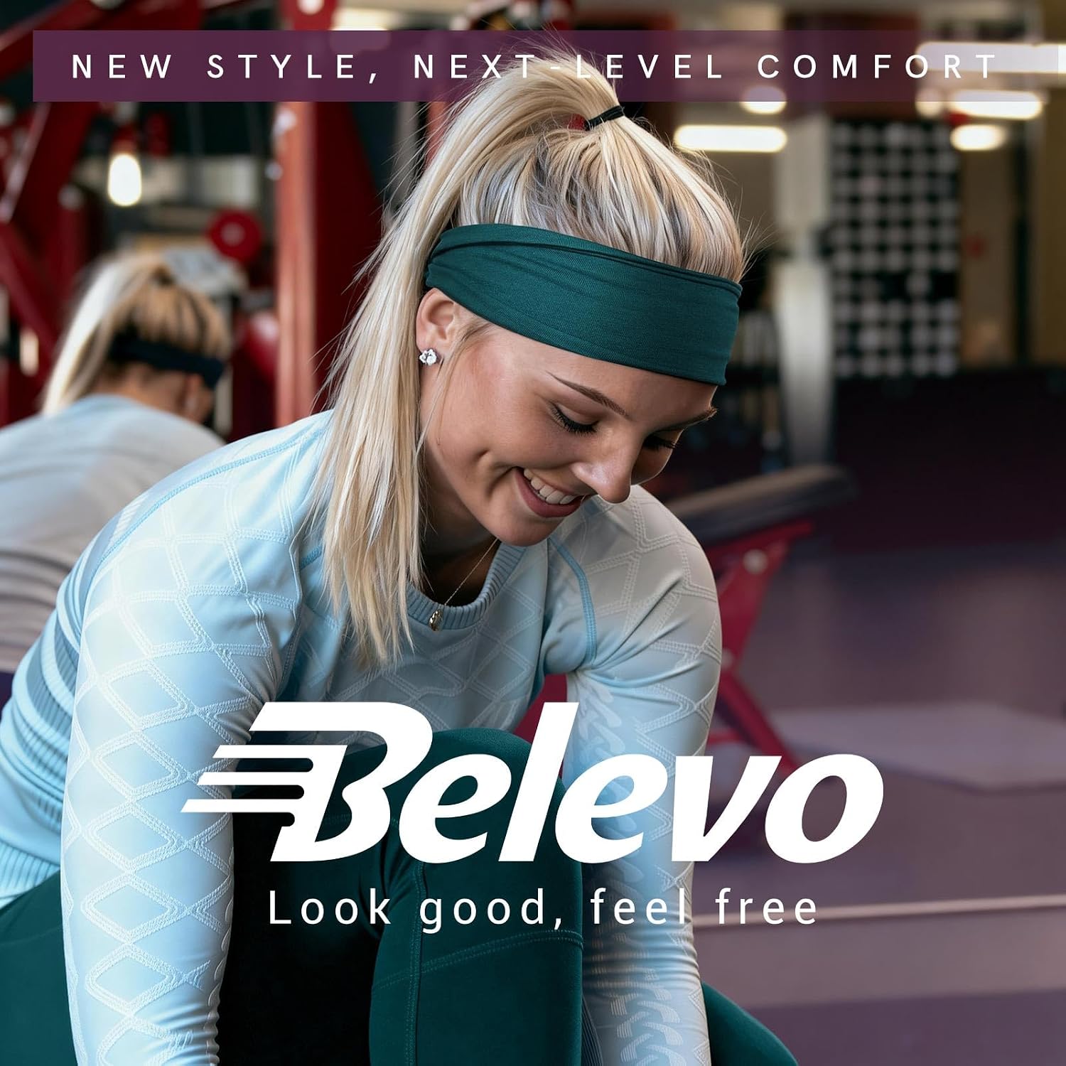 Detalle 2 de BELEVO 8er Set Haarbänder Damen – elastische, rutschfeste Stirnbänder für Sport, Yoga & Alltag