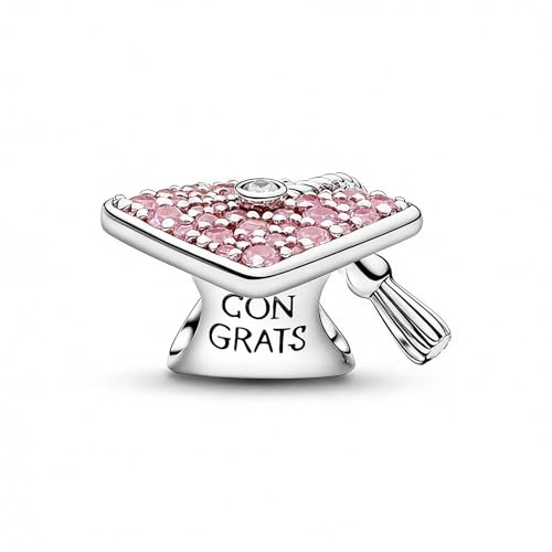 Detalle de PHCLASY Charm de Graduación Rosa 2026: Colgante artesanal para pulseras y collares, compatibilidad Europea/Americana